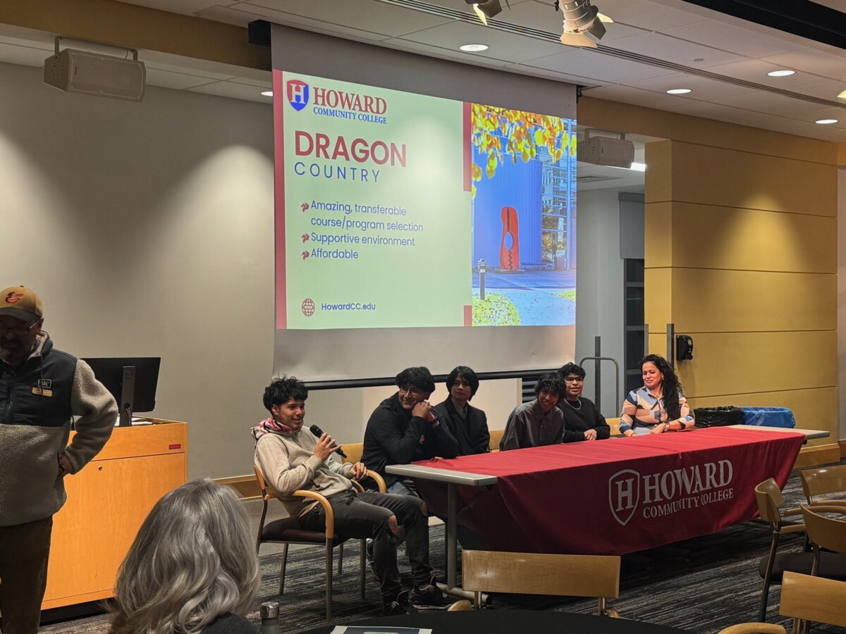 OhanaHC students speaking on a panel at Howard Community College